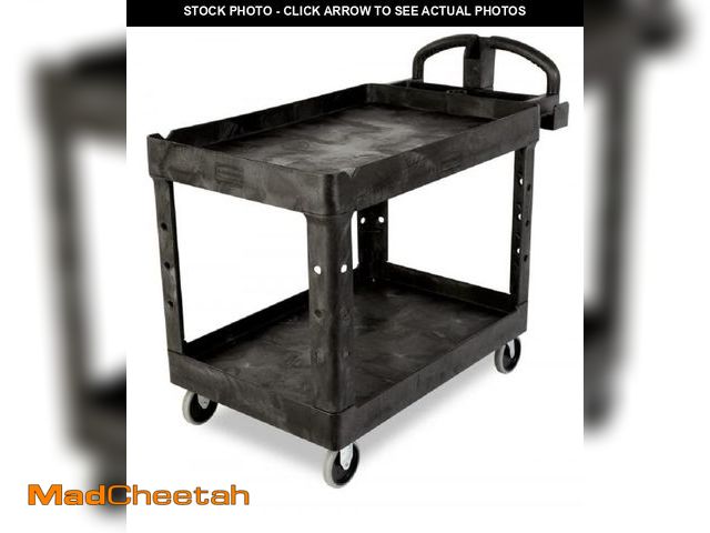 Lot 74-12431124 - Rubbermaid Commercial Products BRUTE Heavy Duty 2-Shelf Utility/Service Cart, Medium, Lipped Shelves...