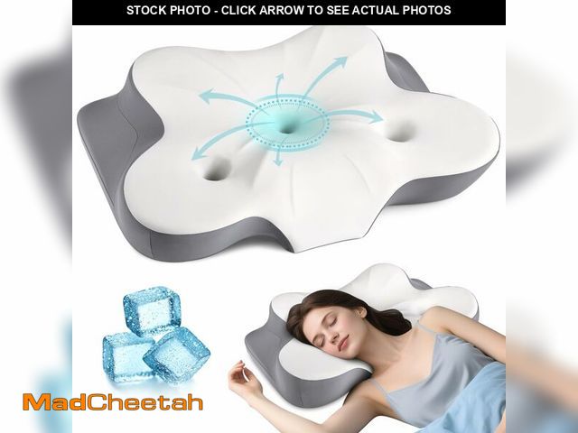 Lot 74-13844427 - Cerrvical Neck Pillow- Ergonomic Memory Foam Pillows for Sleeping, Dual Ear Relief Zone Contour Pill...