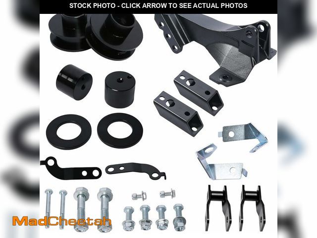 Lot 74-13709057 - (MISSING HARDWARE) 66-2726 Full Leveling Lift Kits 2.5" Front Strut Coil Spacer with Track Bar Reloc...