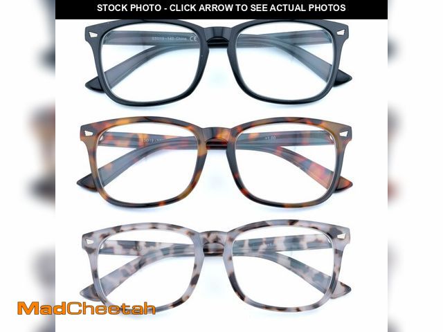 Lot 74-14380351 - FEIVSN 3 Pack Reading Glasses for Women Men Full Lens Readers PC Frame Fixed Hinge One Power Eyewear...