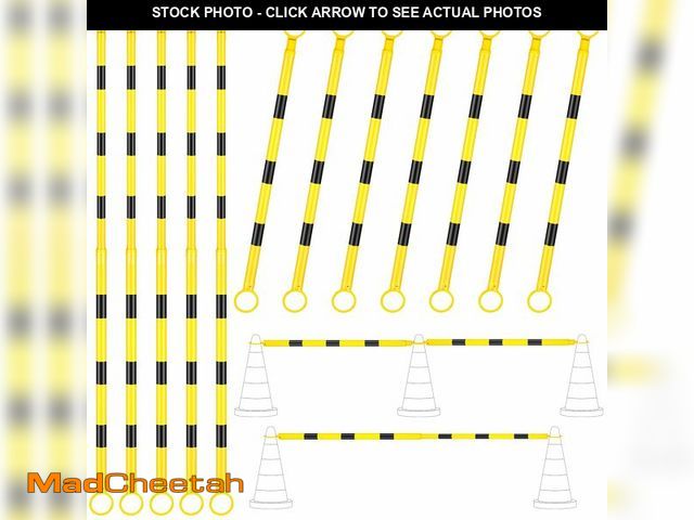 Lot 74-14601911 - Huwena 12 Pcs Retractable Traffic Cone Bar 4-6.9ft Expandable, Black Yellow - UNUSED