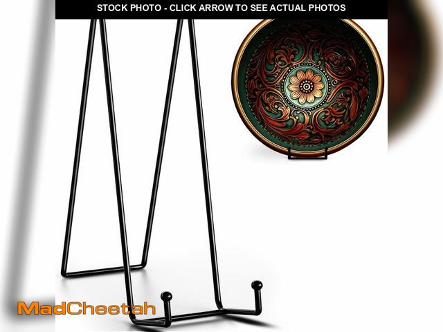 Lot 74-14273357 - TR-LIFE 16 Inch Black Metal Plate Stand (3 Pack) - Heavy Duty Picture and Display Stand for Large Pl...