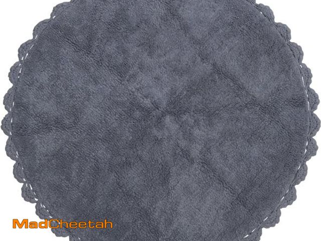 Lot 74-12098125 - Creative Co-Op Cotton Tufted Crocheted and Scalloped Trim, Grey Rugs, 36" L x 36" W x 1" H - UNUSED