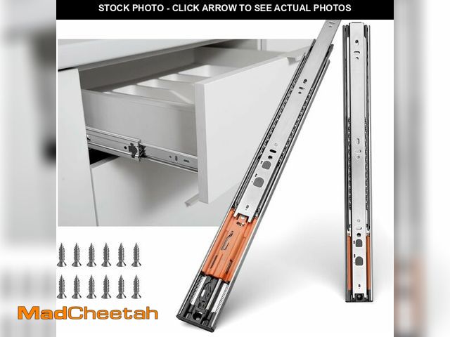 Lot 74-13696880 - LONTAN 3 Pairs Push to Open Soft Close Drawer Slides 20 Inch Heavy Duty Drawer Glides Metal Ball Bea...