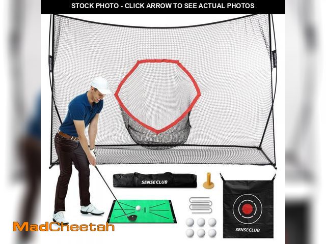 Lot 74-12140612 - SENSECLUB Golf Net, Golf Net for Backyard Driving, Practice Hiting Net with Mat &amp; 6 Balls - UNUS...