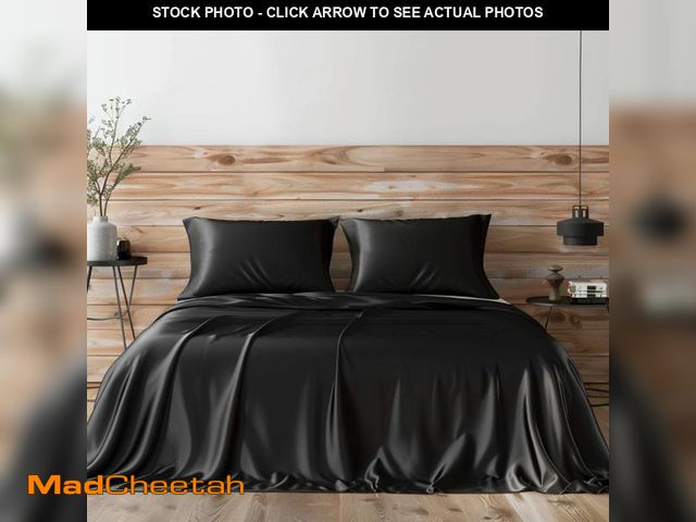 Lot 74-12048207 - Candoury Satin Sheets Bed Set 6 Pcs, Full Size Silky Bedding Set, Soft and Durable Pillowcase, Flat ...