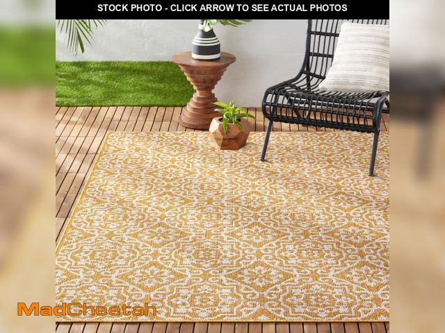 Lot 74-12164554 - Nicole Miller New York Patio Country Danica Transitional Geometric Indoor/Outdoor Area Rug, Yellow/W...