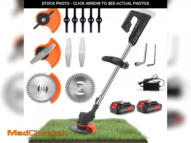 Lot 74-12189803 - Cordless Lawn Trimmer Weed Wacker - 21V Lawn Mower Grass Edger with 2.0Ah Li-Ion Battery Powered &am...