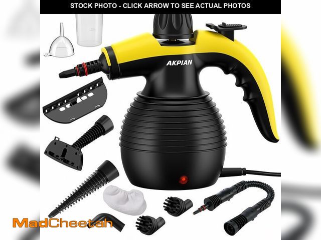 Lot 74-14205973 - AKPIAN Handheld Steam Cleaner, 1050W Multipurpose Portable Steamer Cleaning with 10 Accessories, Che...