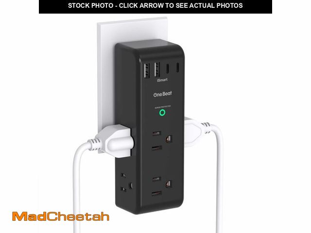 Lot 74-13630531 - Surge Protector Outlet Extender - with Rotating Plug, 6 AC Multi Plug Outlet with 4 USB Ports (2 USB...