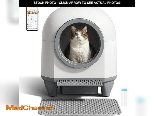 Lot 74-13148603 - Homall Self-Cleaning Cat Litter Box with App Control, Safety Protection, WiFi, Automatic, Waste Bags...