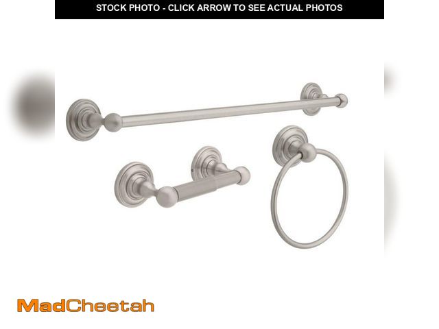 Lot 74-13052639 - Delta Greenwich 3 -Piece Bath Hardware Set with Mounting Hardware in Brushed Nickel - UNUSED