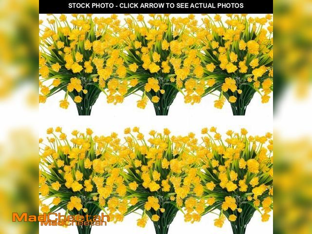Lot 74-11985246 - TURNMEON 12 Bundles Artificial Flowers for Outdoors Summer Decor, Realistic UV Resistant Fake Plants...