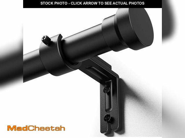 Lot 74-13550508 - YaFex Curtain Rods 32-144 Inch, Heavy Duty 1 Inch Adjustable Curtain Rod for Windows, Black Extra Lo...