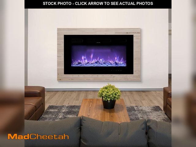 Lot 74-13269620 - VEVOR 36 in. Wall Mount Recessed Electric Fireplace with Remote Control, Timer, 1500W, Adjustable Fl...