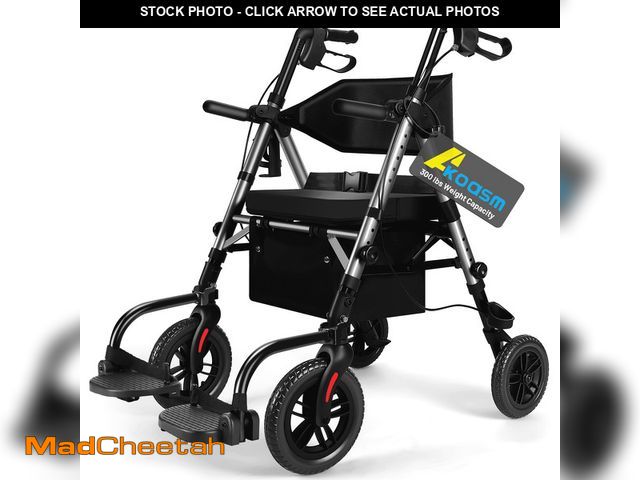 Lot 74-14218473 - Foldable Rollator Walker for Seniors with Seat, Lightweight 2 In 1 Rolling Walkers Wheelchair Combo ...