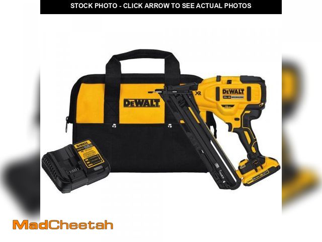 Lot 74-12085886 - DEWALT 20V MAX XR Lithium-Ion Cordless 2-1/2 in. 15-Gauge Finish Nailer Kit with 2.0Ah Battery, Char...
