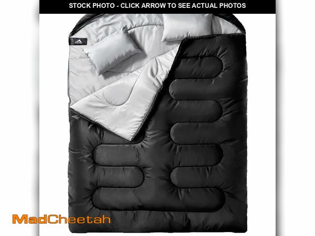 Lot 74-12456443 - MEREZA Double Sleeping Bag for Adults Mens with Pillow, XL Queen Size Two Person Sleeping Bag for Al...