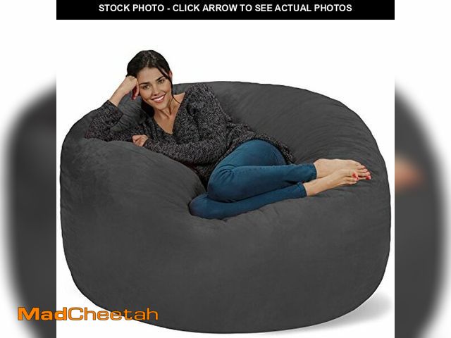 Lot 74-12664933 - Chill Sack Bean Bag Chair Cover, 5-Feet, Microsuede - Charcoal - UNUSED