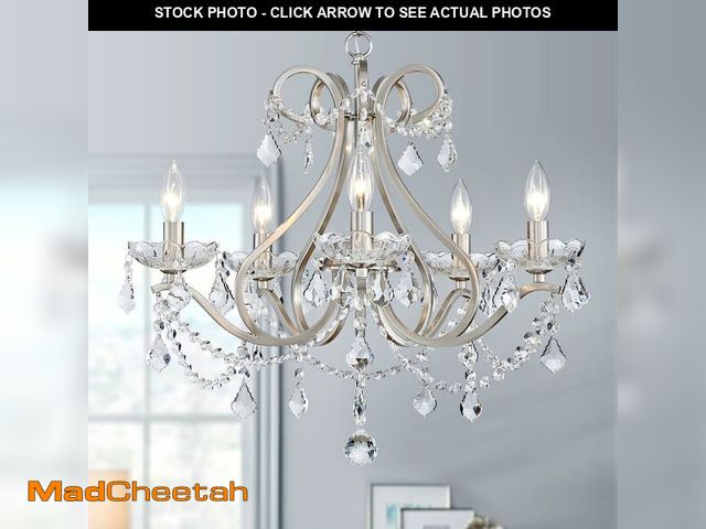 Lot 74-13576615 - WUZUPS Crystal 5-Light Candle Chandelier Pendant Flushmount Ceiling Light Modern Lighting Fixture fo...
