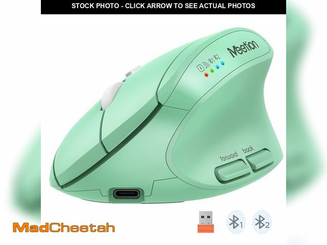 Lot 74-14150249 - MEETION Ergonomic Wireless Mouse, Bluetooth Vertical Rechargeable Mice, 4 Adjustable DPI 800-2400, B...