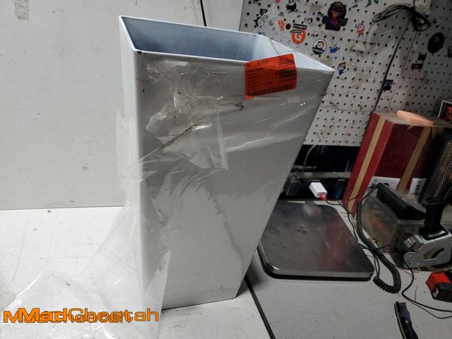 Lot 74-11393292 - Vigoro 11.5 in. Harmony Medium Bright White Plastic Square Planter (11.5 in. L x 11.5 in. W x 20 in....