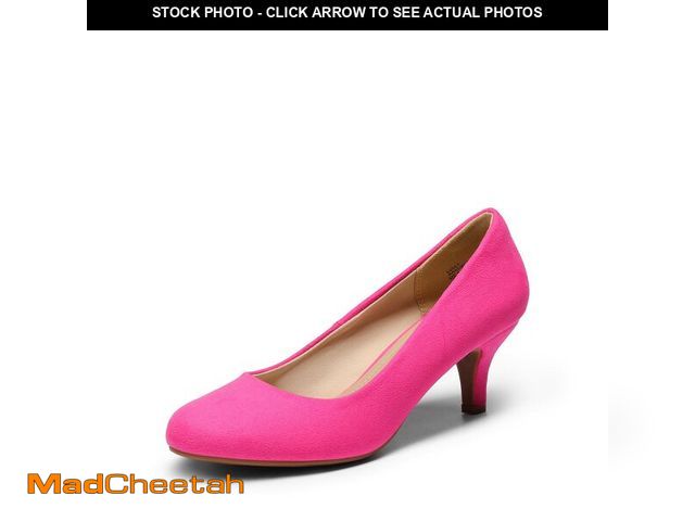 Lot 74-12435301 - DREAM PAIRS Women's Dress Comfortable Low Heel Pump Shoes,Size 10,Fuchsia/Suede,LUVLY - UNUSED