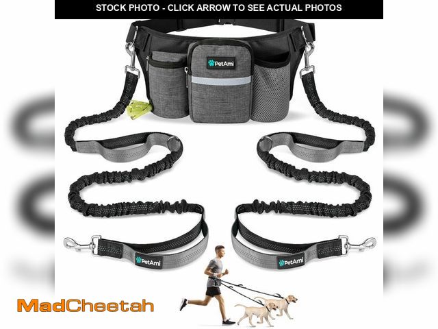 Lot 74-12976474 - PetAmi Premium Hands Free Dog Leash for 2 Dogs, Adjustable Waist Belt Leash for Dog Walking, Fanny P...