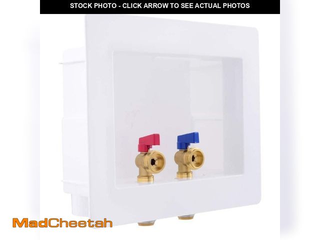 Lot 74-14223523 - SharkBite 1/2 in. Push-to-Connect x 3/4 in. MHT Brass Washing Machine Valves with Outlet Box - UNUSE...