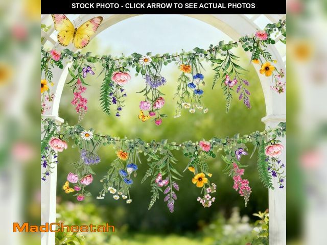 Lot 74-14053208 - SUNBEAUTY Wildflower Banner 2 Pcs Garden Party Flower Spring Summer Reusable Waterproof Garland 9.8F...