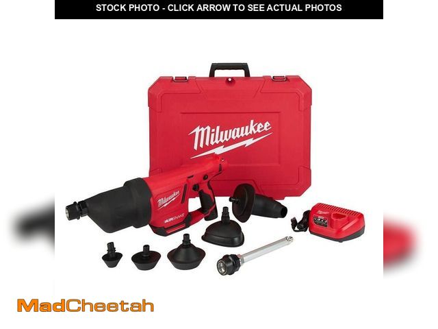 Lot 74-14439134 - M12 12-Volt Lithium-Ion Cordless Drain Cleaning Airsnake Air Gun Kit with (1) 2.0Ah Battery, Toilet ...