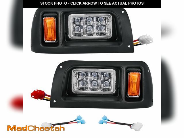 Lot 74-12602212 - Drive-up Club Car DS Headlights Kit, Golf Cart LED Head Light with Adapter Wire for Club Car DS 1993...