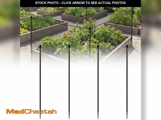 Lot 74-14208943 - Garden Stakes for Netting, Heavy Duty Metal Garden Poles for Netting Support, Black Powder Coated St...