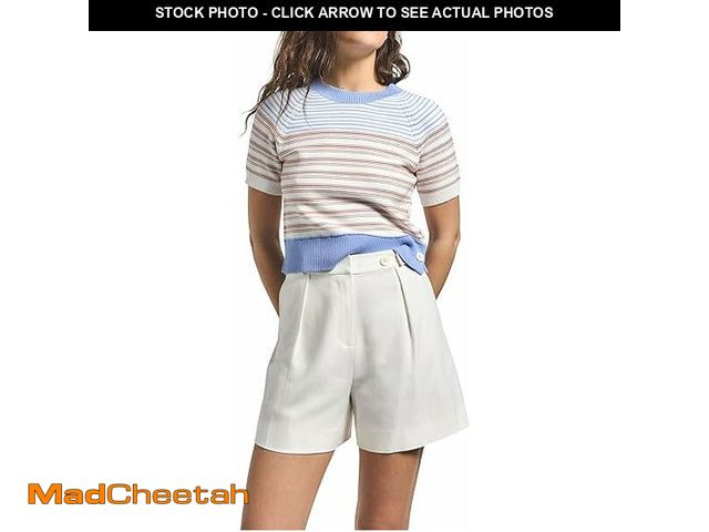 Lot 74-13088303 - Derek Lam 10 Crosby Women's Boswell Adjustable Waist Short, Blanc De Blanc, 10 - UNUSED