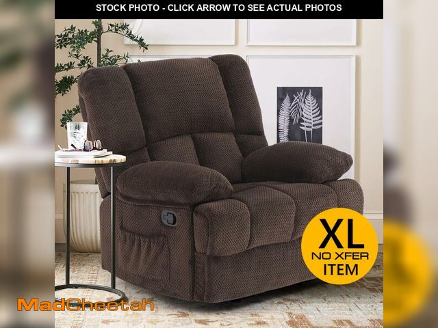 Lot 74-12823935 - Trygoal Oversized Rocker Recliner Chair, Wide Rocker Chair with Adjustable Backrest Footrest, Oversi...