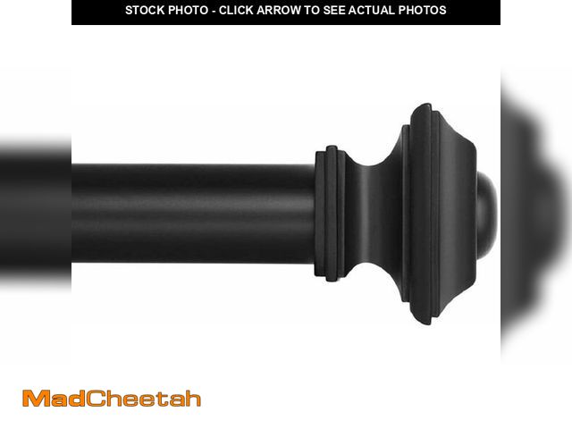 Lot 74-14444821 - Ivilon Drapery Treatment Window Curtain Rod - Square Design 1 1/8 Rod. 28 to 48 Inch. Black - UNUSED