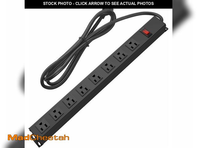 Lot 74-14261756 - HHOSET Heavy Duty Long 8 Outlets, 14AWG Extension Cord, Black, 4FT, 1 - UNUSED