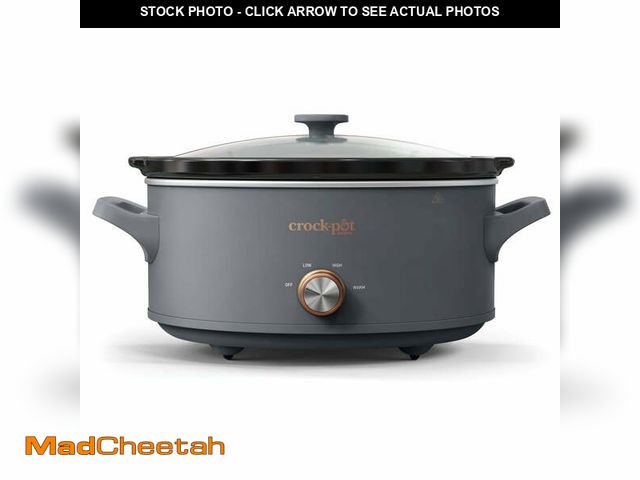 Lot 74-12886003 - Crock-Pot Manual 7-Quart Slow Cooker, Mussel Grey - USED