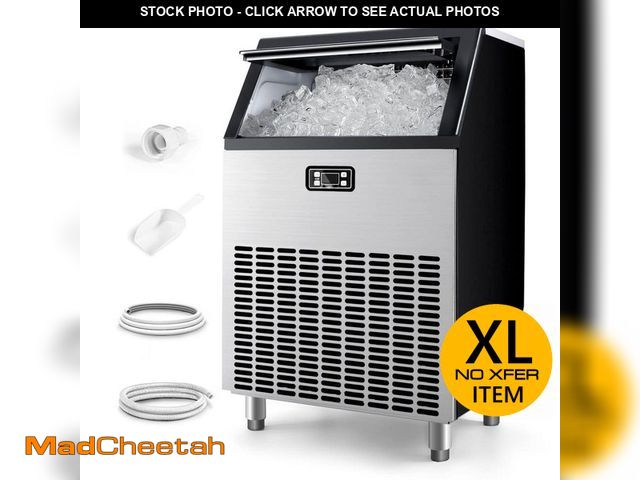 Lot 74-12651671 - SIMZLIFE 22 in. 200 lb. /24H Undercounter/Freestanding Commercial Ice Maker in Stainless Steel, 65 l...