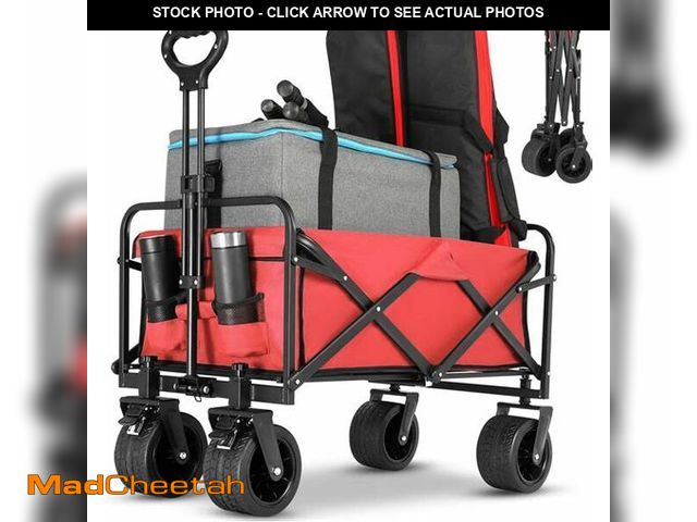 Lot 74-14086933 - GVDV Collapsible Wagon Cart, Portable Utility Wagon for Camping, Beach, Picnic, Shopping, Sports, an...