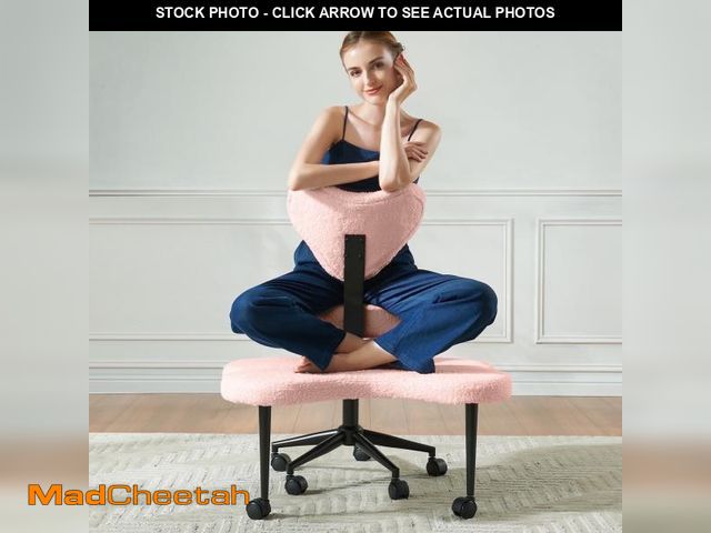 Lot 74-12512702 - Pinmoco Ergonomic Cross Legged Swivel Chair, Adjustable Height and Teddy Fabric, Meditation&amp; ADH...