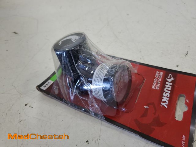Lot 74-12548464 - Husky 1/4 in. Black Air-Compressor Regulator with Gauge HDA70900AV - UNUSED