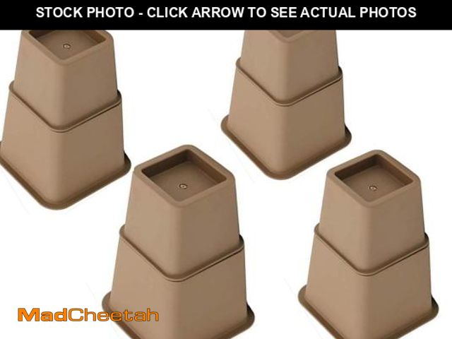 Lot 74-12437249 - HomeRoots Adjustable Bed Risers and Furniture Risers, Heavy Duty Plastic Table Risers 3", 5" or 8" F...