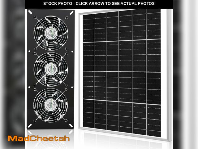 Lot 74-14266961 - Fanspex Solar 3 Fan Kit, Waterproofed Solar Powered Fans for Outdoor Chicken Coop, Greenhouse &amp; ...