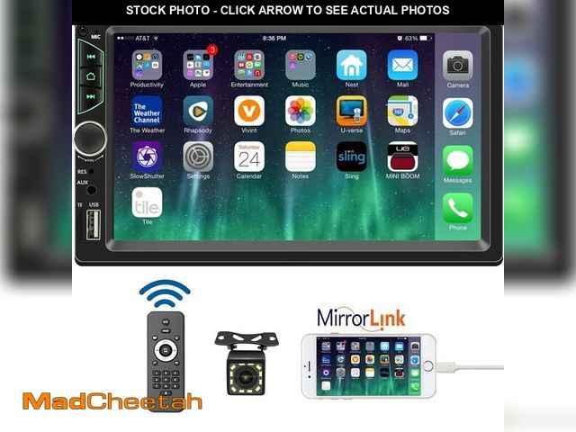 Lot 74-13626967 - Leadfan 7inch Car Stereo Double Din Radio Touchscreen with Backup Camera Multimedia Car Audio Suppor...