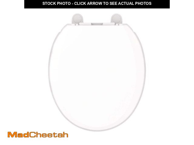 Lot 74-12870133 - Gerber Round Soft Close Toilet Seat in White, Heavy-Duty Fade-Resistant Plastic - UNUSED