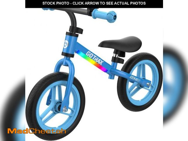 Lot 74-12399817 - Gotrax KS12 Balance Bike for 2-5, 12" Toddlers Push Bike with LED Light, Adjustable Seat &amp; Handl...