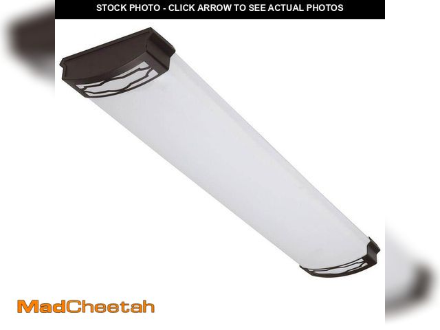 Lot 74-12690918 - *DIRTY/MISSING HARDWARE* Commercial Electric Moroccan 48 in. x 10 in. Dark Bronze CCT Selectable LED...