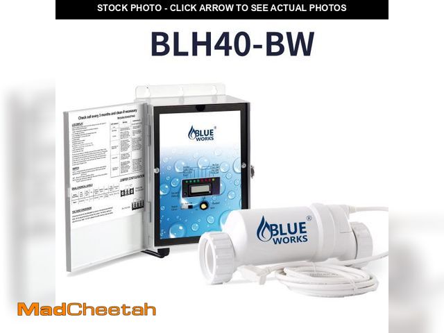 Lot 74-12190282 - BLUE WORKS Saltwater Pool Chlorinator System- Up to 25,000 Gallons Pool, Salt Chlorine Generator for...