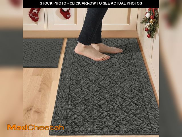 Lot 74-12710796 - COSY HOMEER 48x20 Inch/30X20 Inch Kitchen Rug Mats Made of 100% Polypropylene 2 Pieces Soft Kitchen ...